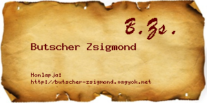 Butscher Zsigmond névjegykártya